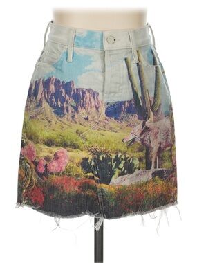 MOTHER Desert Scene Mini Skirt - Blue, Green, Pink